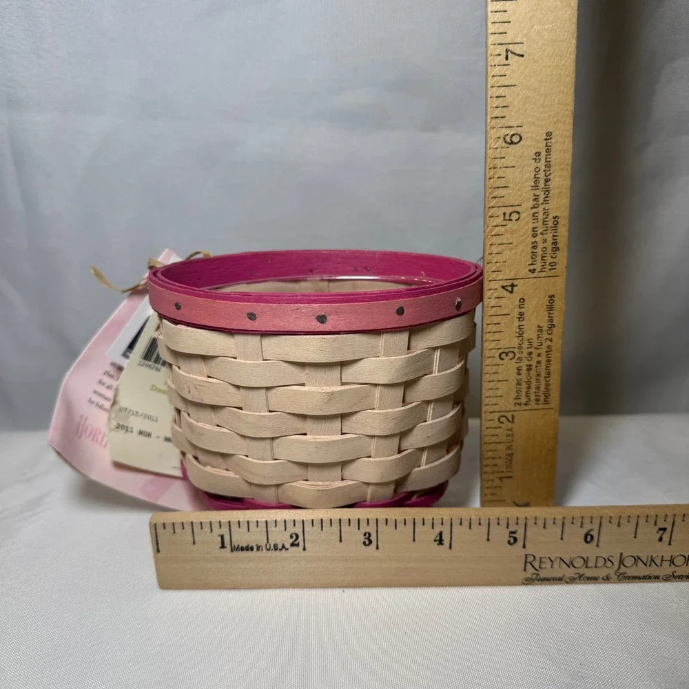 Longaberger 2011 Horizon of Hope Pink Handwoven Basket with Protector NWT